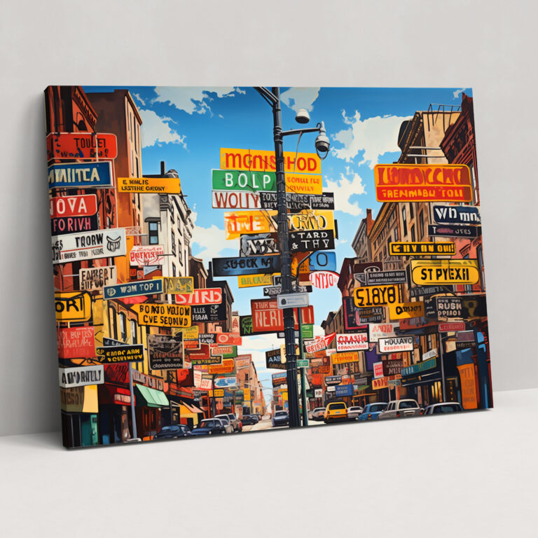 Harlem Street Signs Canvas Print - Harlem, Vibrant Atmosphere, Home Decoration, Canvas