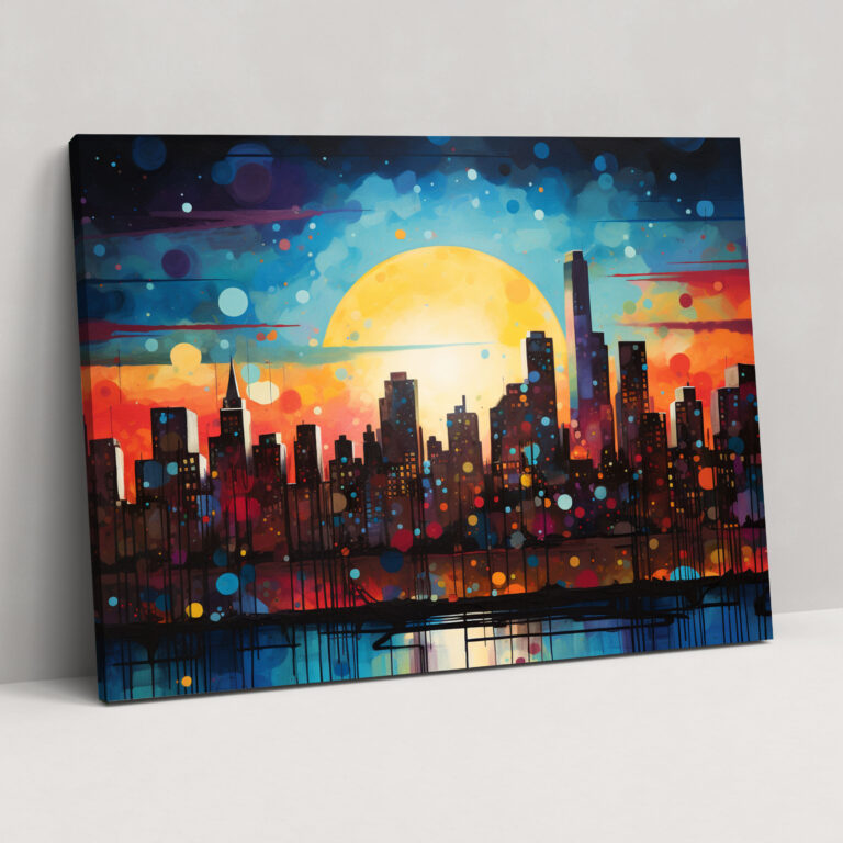 Harlem Night Skyline Canvas Print - Harlem, Canvas Print, Abstract Cityscape, Harlem
