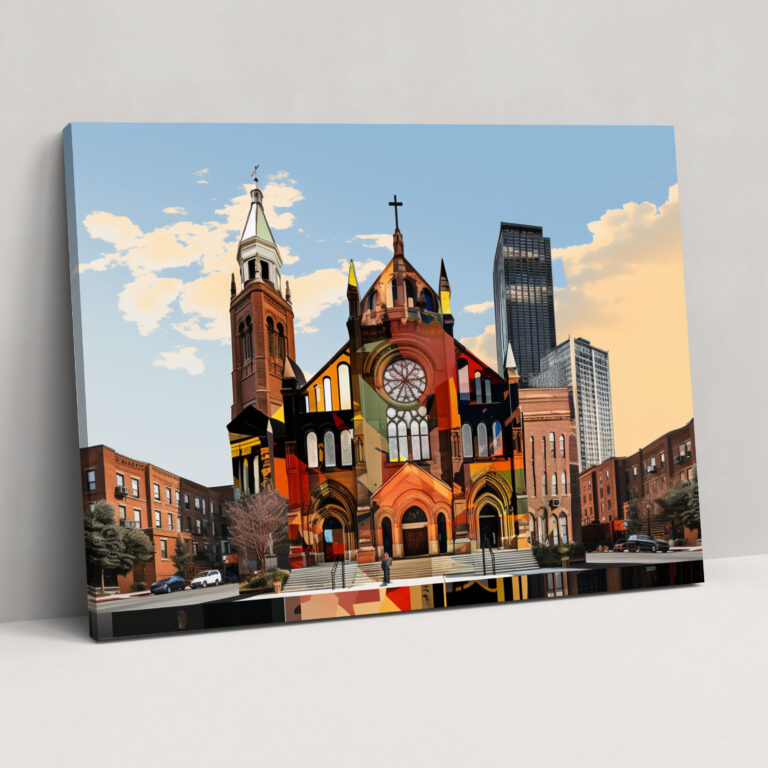 Harlem Wall Art - Digital Collage Of Iconic Landmarks, Premium Canvas Print - Harlem, Iconic Landmarks, Schomburg Center, Harlem
