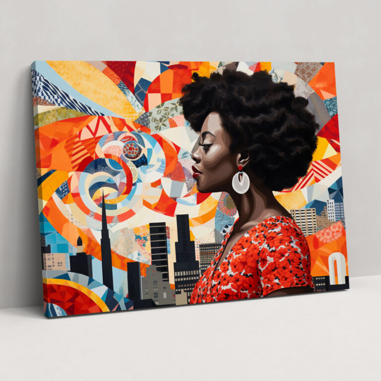 Harlem Wall Decoration - Mosaic-Like Collage Of Vibrant Patterns, Premium Canvas Print - Harlem, Artistic Heritage, Vibrant Patterns, Canvas