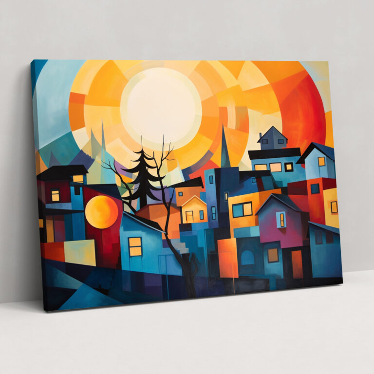 Suburban Sunset Canvas Print - Harlem, Canvas Wall Art, Home Decoration, Modern Abstract Painting