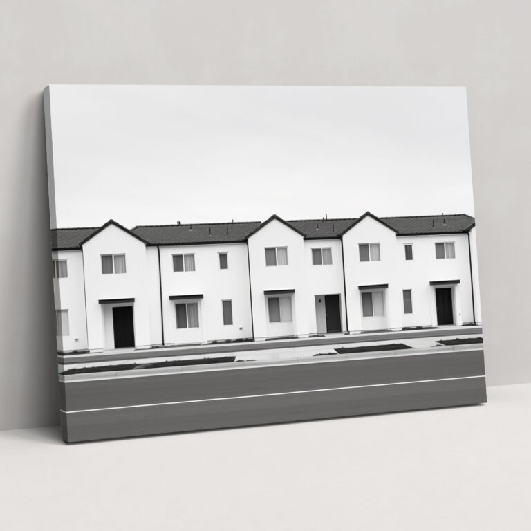 Symmetrical Suburban Wall Art - Harlem, Minimalist Photograph, Suburban, Wall Decoration