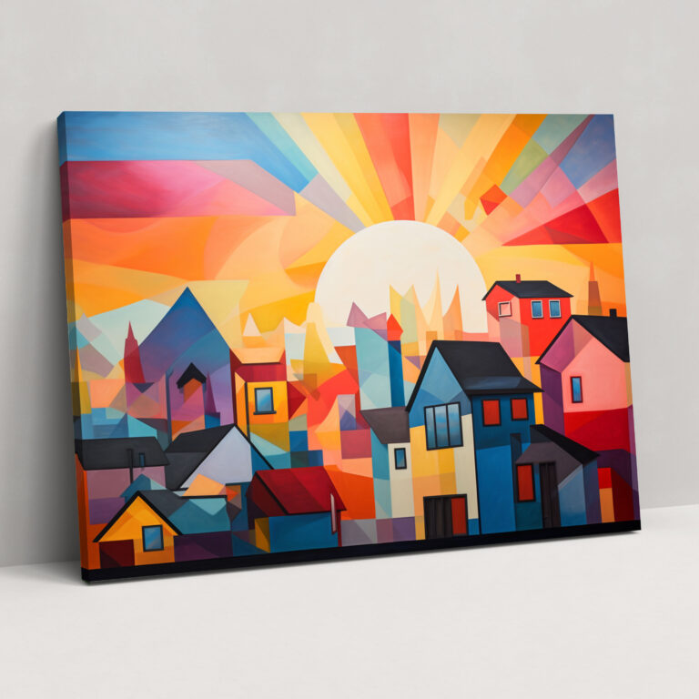 Suburban Sunset Canvas Print - Harlem, Sunset, Home Decoration, Wall Decoration