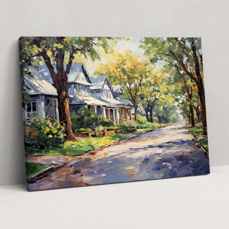 Tranquil Suburban Wall Art - Harlem, Tranquil, Soft Brushstrokes, Wall Art