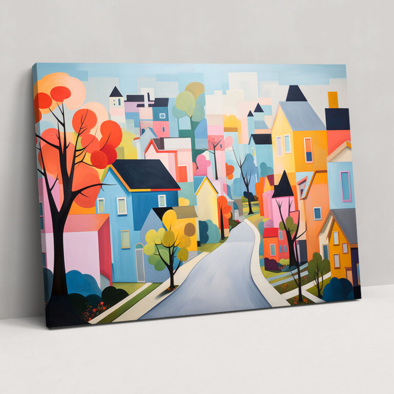 Vibrant Suburban Wall Art - Harlem, Contemporary Style, Suburban, Canvas Wall Art