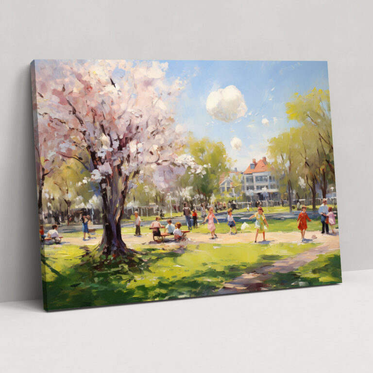 Serene Suburban Canvas Print - Harlem, Quaint Suburban Park, Calming Atmosphere, Suburban