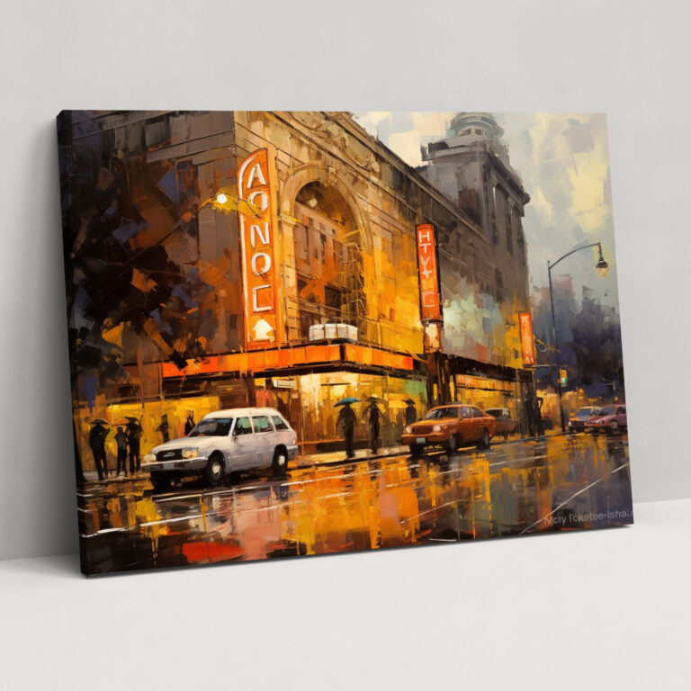 Harlem Apollo Theater Canvas Print - Harlem, Canvas Wall Art, Wall Decoration, Impressionist Painting
