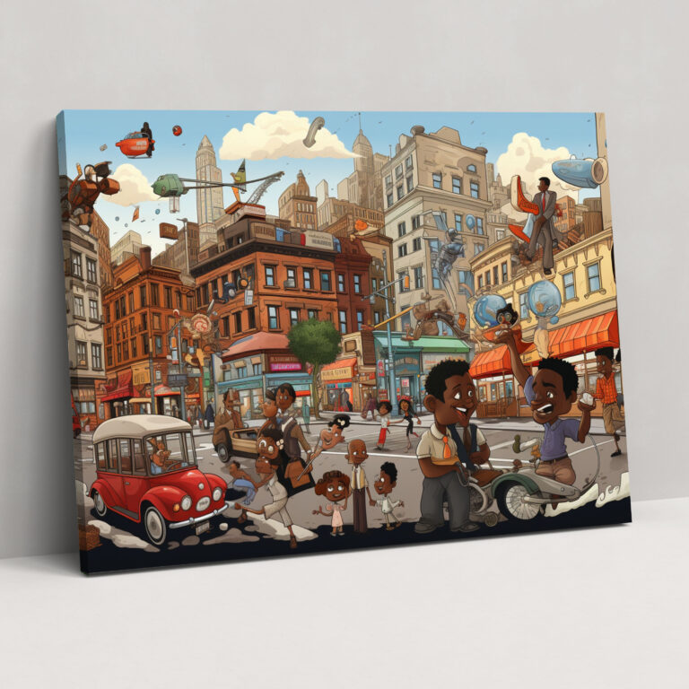 Harlem Comic Illustration Canvas Print - Harlem, Wall Decoration, Home Decoration, Harlem