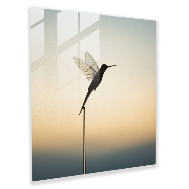Ethereal Simplicity Glass Print - Hummingbird, Simplicity, Glass Art, Home Decoration
