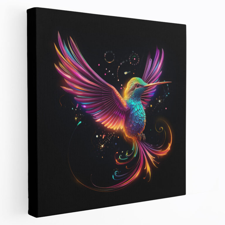 Neon Hummingbird Wall Art - Hummingbird, Wall Decoration, Wall Art, Home Decoration
