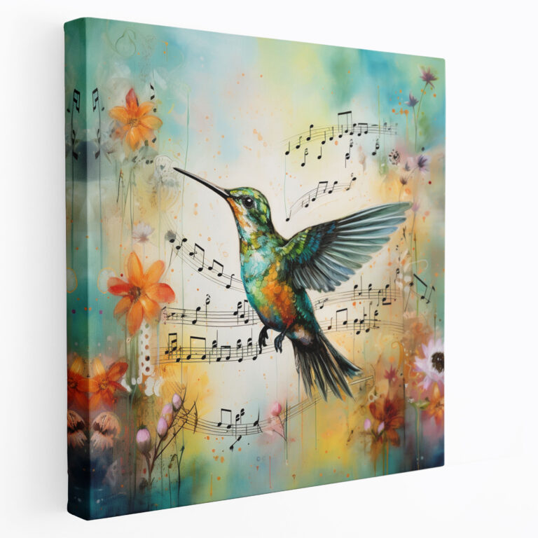 Musical Hummingbird Wall Decoration - Hummingbird, Nature, Whimsical, Canvas