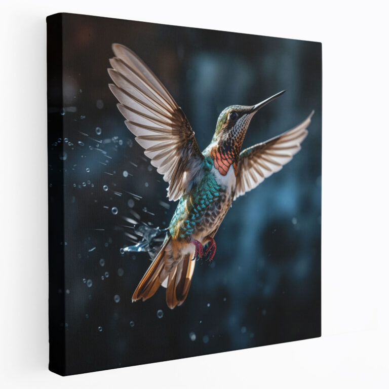 Close-Up Hummingbird Canvas Print - Hummingbird, Home Decoration, Wall Art, Canvas Wall Art