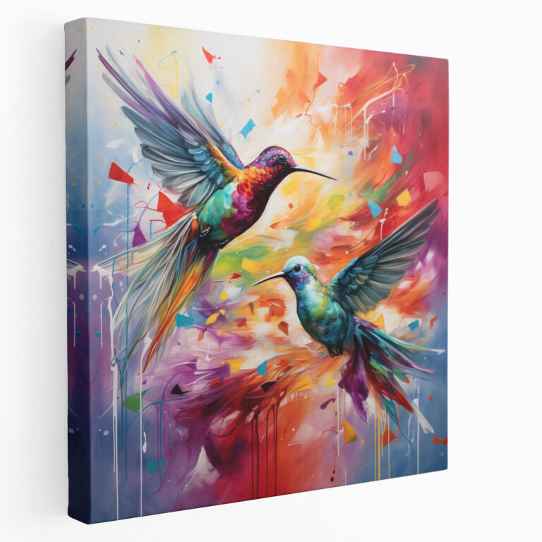Abstract Hummingbird Wall Decoration - Hummingbird, Hummingbird, Wall Decoration, Canvas