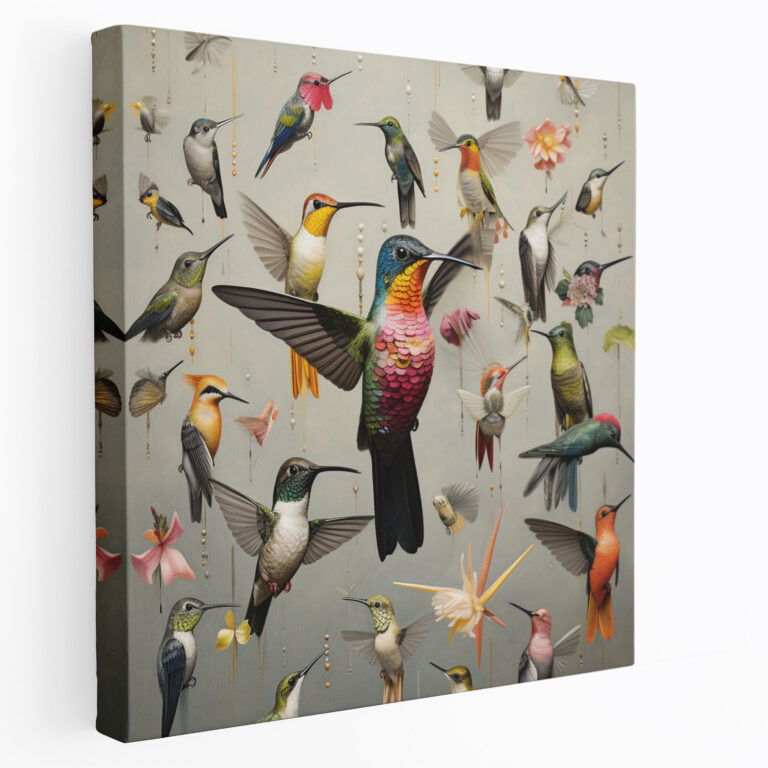 Hummingbird Wall Art - Hummingbird, Stunning Visual Representation, Collage Artwork, Hummingbird