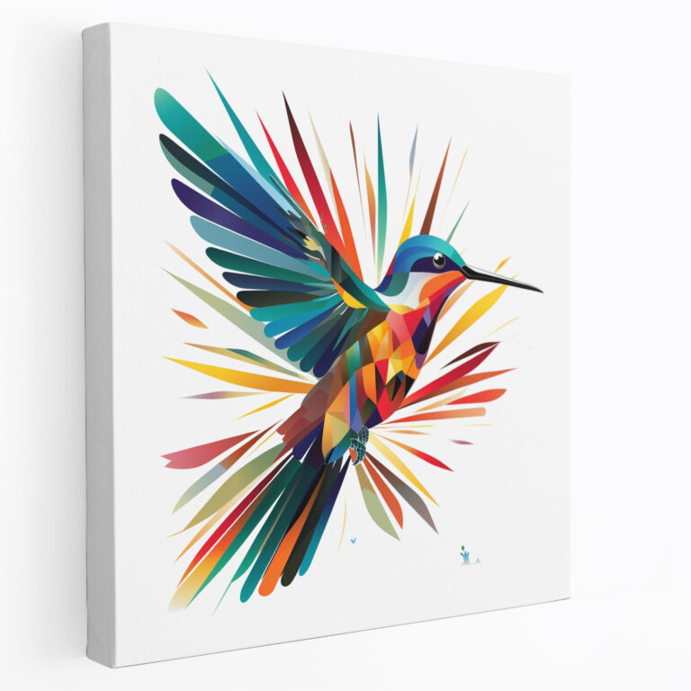 Hummingbird Wall Decoration - Hummingbird, Stylized, Clean Lines, Canvas Wall Art