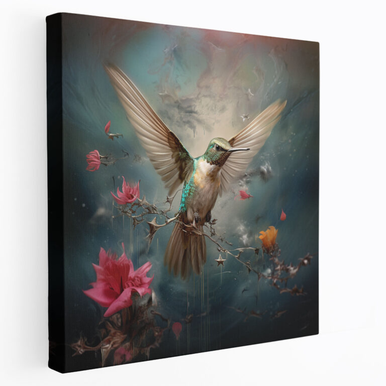Surreal Hummingbird Wall Decoration - Hummingbird, Canvas, Wall Decoration, Surreal Artwork