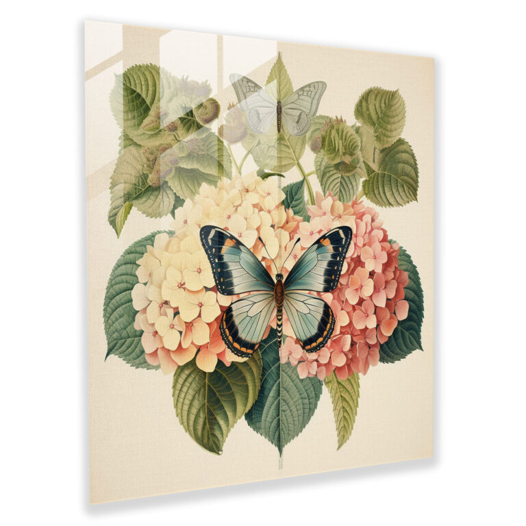 Hydrangea Collage Glass Print - Hydrangea, Glass Print, Wall Decoration, Hydrangea