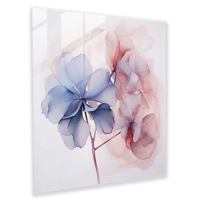 Hydrangea Glass Wall Art - Abstract Elegance - Hydrangea, Glass Art, Modern Art, Hydrangea
