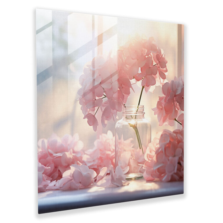 Hydrangea Glass Wall Art - Dreamy Petals - Hydrangea, Wall Decoration, Dreamy, Hydrangea