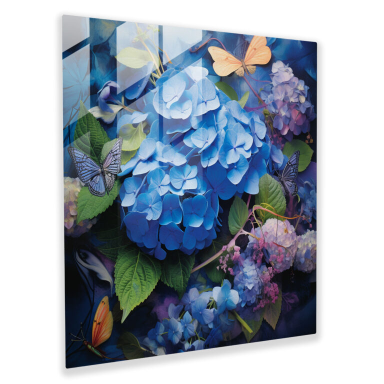 Versatile Hydrangea Glass Print - Hydrangea, Hydrangea, Glass Print, Contemporary Collage