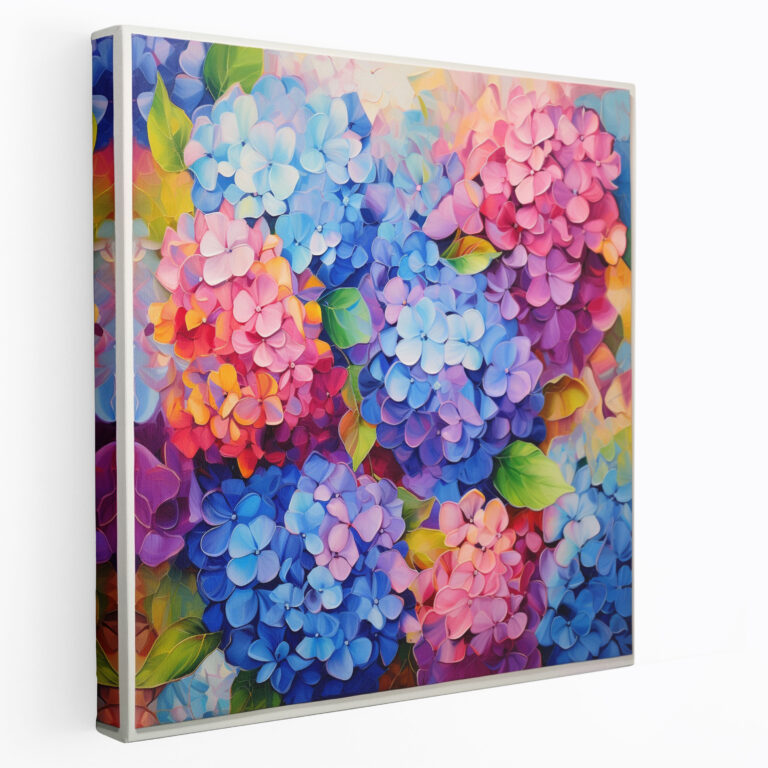 Colorful Hydrangea Field Canvas Print - Hydrangea, Cheerful, Wall Art, Home Decoration