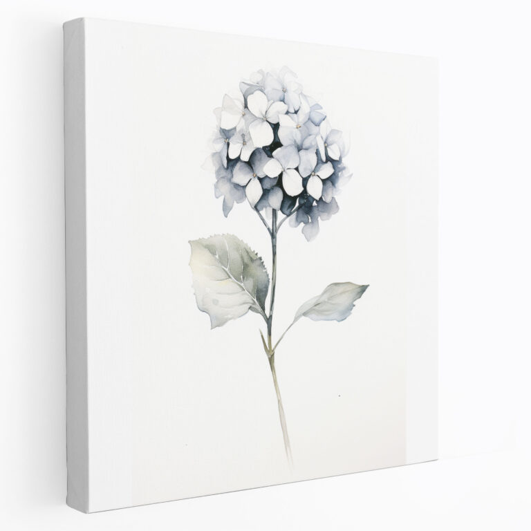 Hydrangea Ink Wash Wall Art - Hydrangea, Canvas, Delicate, Wall Art