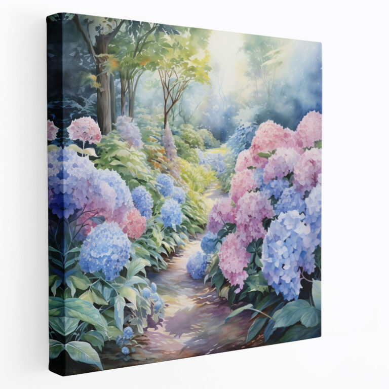 Tranquil Hydrangea Canvas Print - Hydrangea, Watercolor, Hydrangea, Wall Art