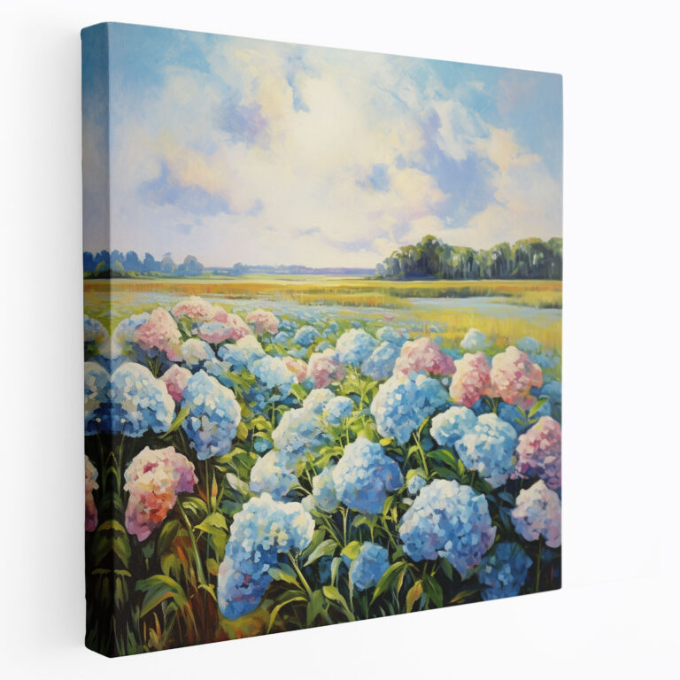Hydrangea Impressionist Canvas Print - Hydrangea, Vibrant Colors, Canvas, Landscape