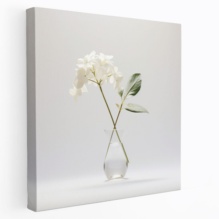 Minimalist Hydrangea Wall Art - Hydrangea, Simplicity, Canvas Print, Home Decoration