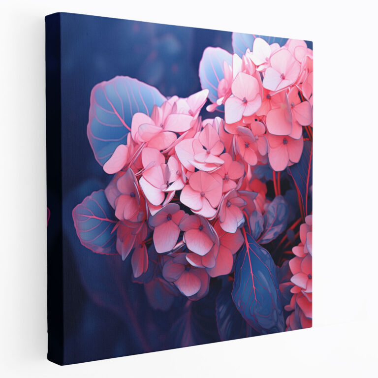 Hydrangea Digital Illustration Wall Art - Hydrangea, Contemporary, Wall Decoration, Canvas Print
