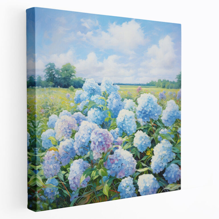 Hydrangea Impressionist Canvas Print - Hydrangea, Canvas Print, Wall Art, Impressionist Painting