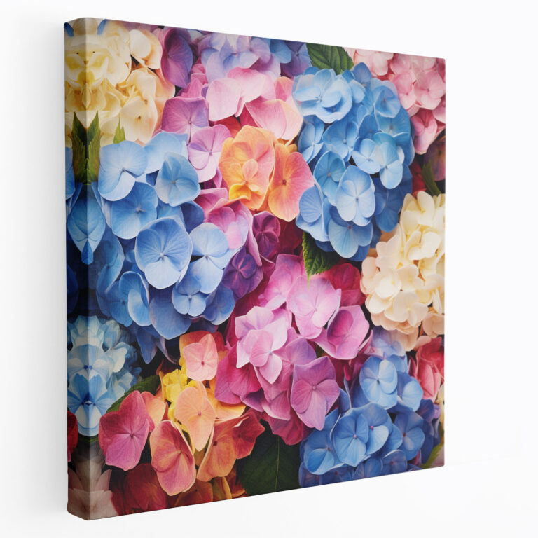 Hydrangea Collage Art Canvas Print - Hydrangea, Wall Decoration, Vibrant Collection, Wall Art