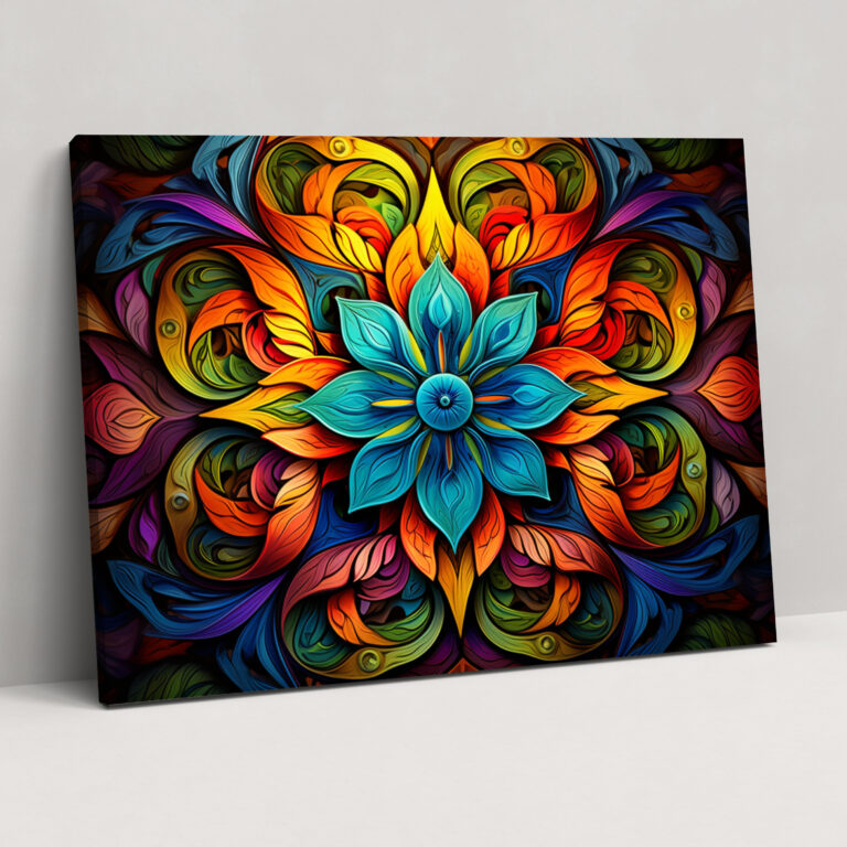 Kaleidoscope Mind Canvas Print - Hypnosis, Mind-Altering Kaleidoscope Design, Vibrant Colors, Wall Decoration
