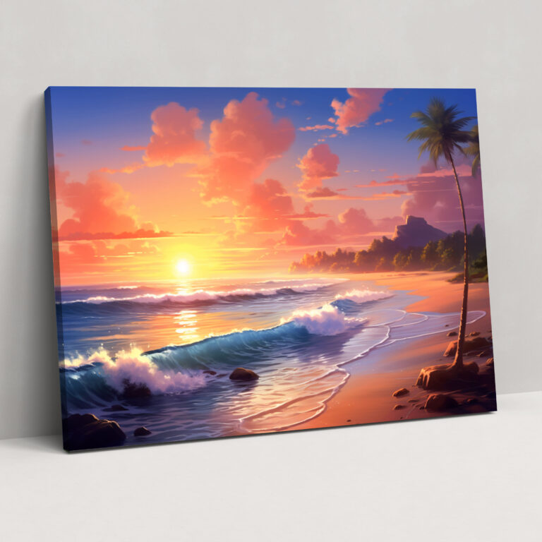 Beach Tranquility Wall Art - Hypnosis, Wall Art, Tranquil Beach At Sunset, Home Decoration