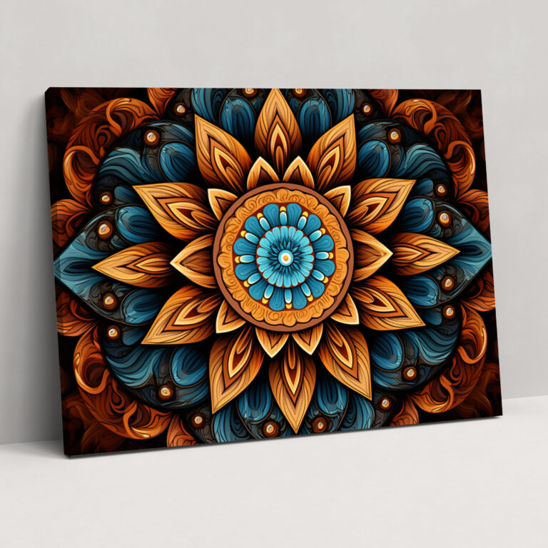 Hypnotic Serenity Canvas Print - Hypnosis, Meditative Mandala, Symmetrical Pattern, Canvas Print