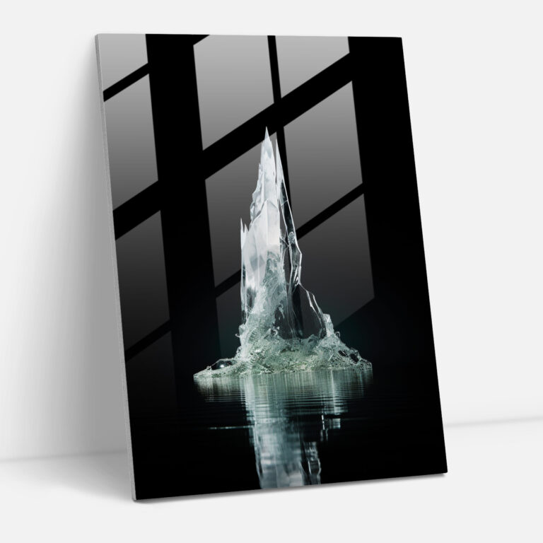 Hidden Beauty Glass Print - Iceberg, Glass Wall Art, Iceberg, Modern Art