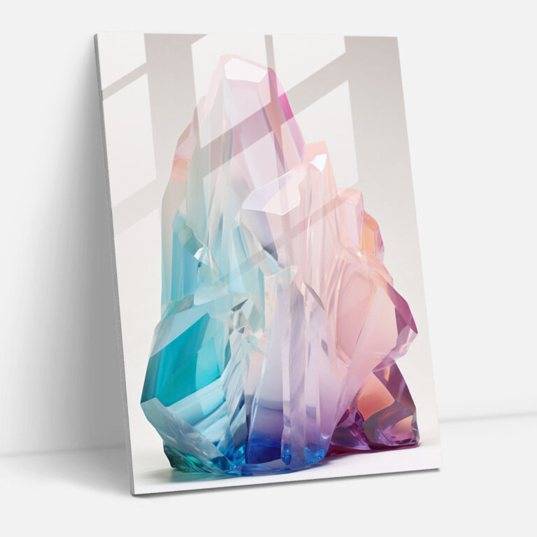 Pastel Harmony Glass Wall Art - Iceberg, Balance, Glass Wall Art, Calming Colors