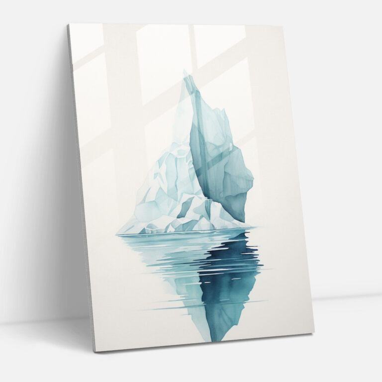 Emerging Iceberg Glass Print - Iceberg, Sophistication, Glass Print, Emerging From The Water