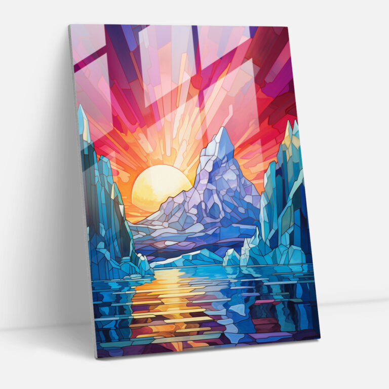 Stained Glass Iceberg Print - Iceberg, Iceberg, Stained Glass, Intricate Design