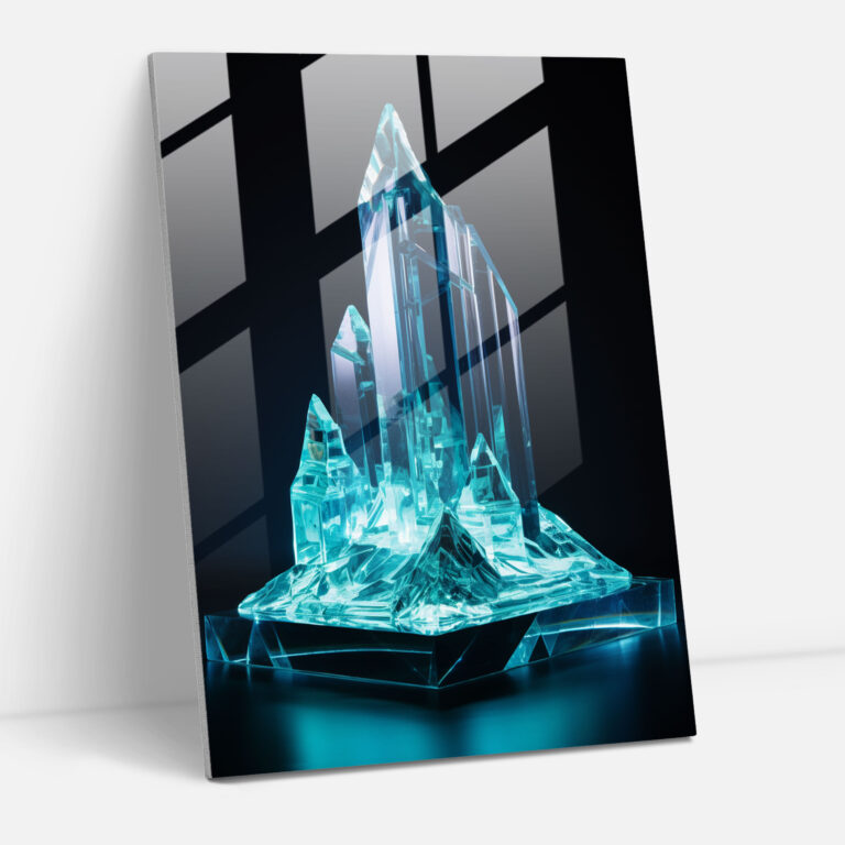 Futuristic Iceberg Glass Print - Iceberg, Glass Print, Glass Wall Art, Modern Art