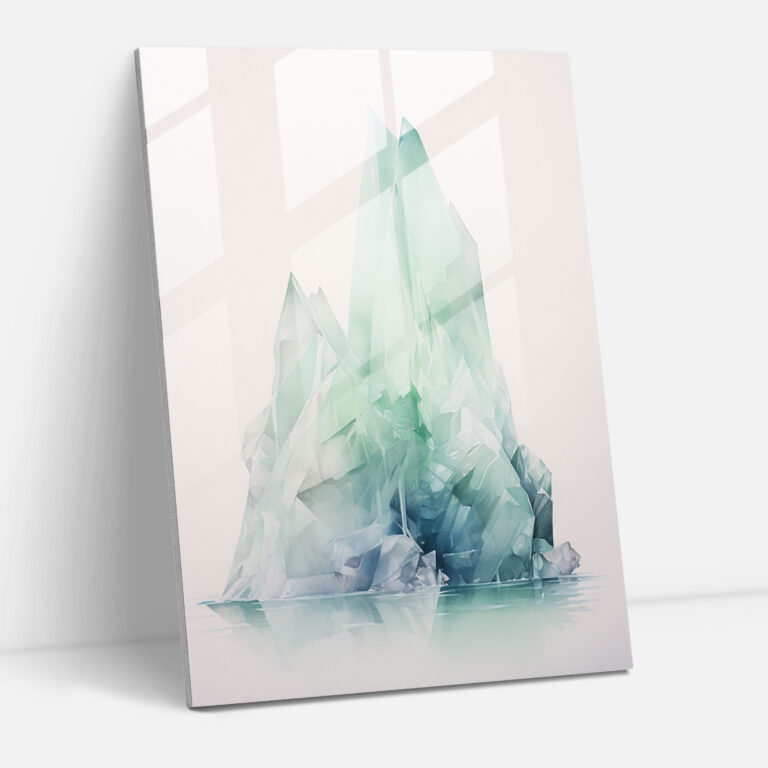 Watercolor Iceberg Glass Print - Iceberg, Wall Decoration, Glass Print, Watercolor