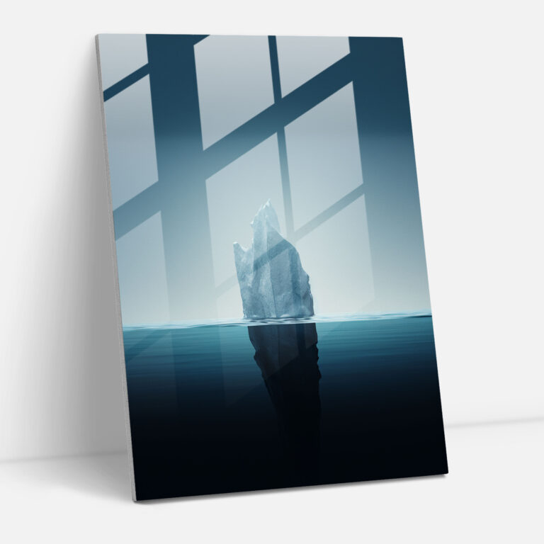 Iceberg Glass Print - Iceberg, Wall Decoration, Glass Art, Hidden Depths Of Emotions