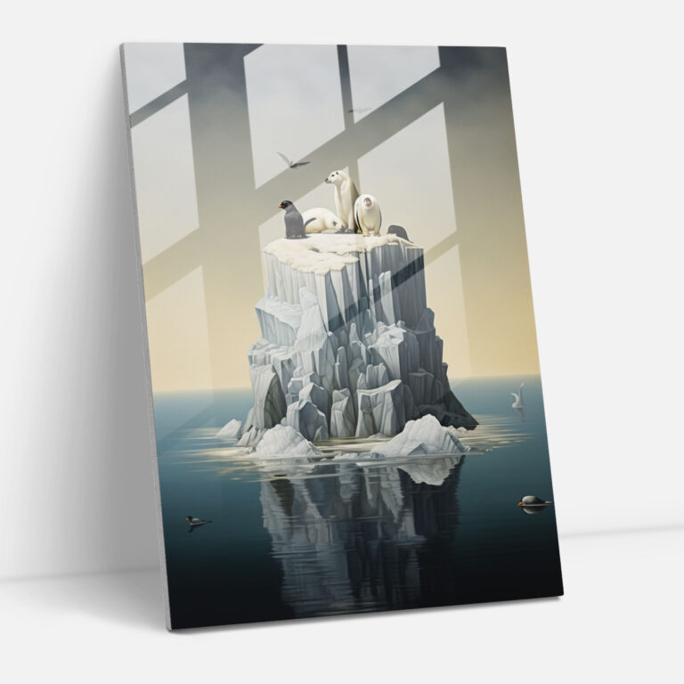 Wildlife Harmony Glass Print - Iceberg, Glass Print, Modern Art, Wildlife