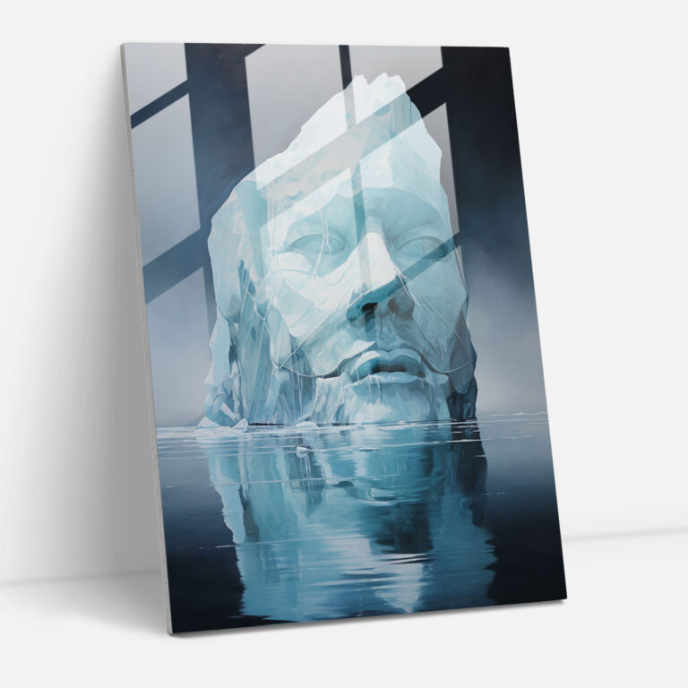 Emotional Reflections Glass Print - Iceberg, Glass Print, Textures, Intricate Patterns