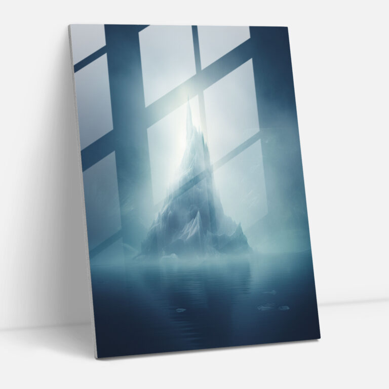 Ethereal Iceberg Glass Print - Iceberg, Wall Decoration, Home Decoration, Ethereal
