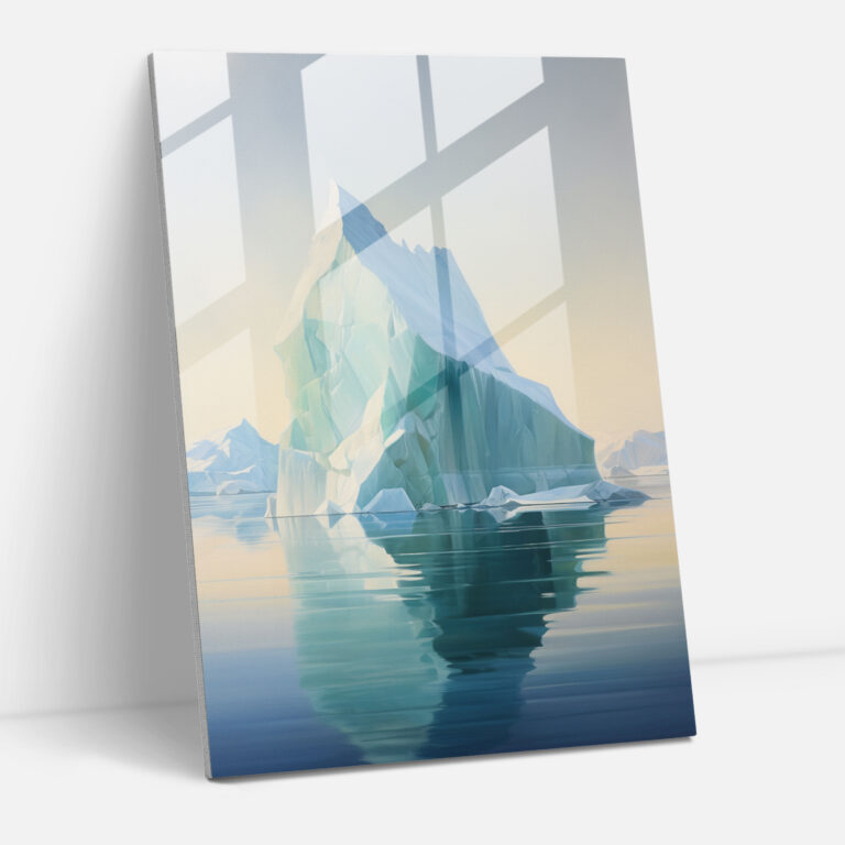 Dreamlike Iceberg Glass Print - Iceberg, Home Decoration, Glass Wall Art, Blurred Boundaries