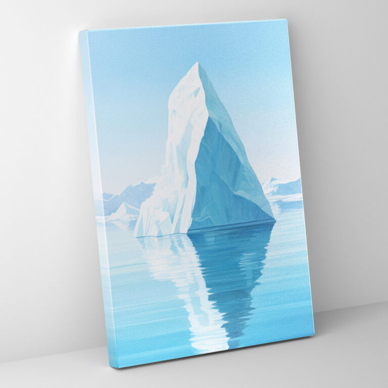 Calm Waters Iceberg Canvas Print - Iceberg, Wall Decoration, Canvas Wall Art, Tranquility