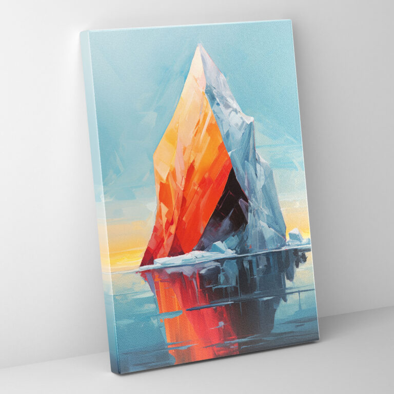Iceberg Abstract Canvas Print - Iceberg, Canvas Print, Contrasting Colors, Abstract Oil Painting