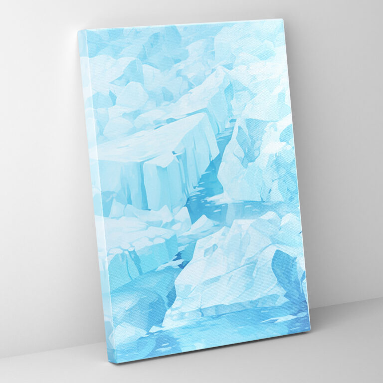 Intricate Iceberg Wall Art - Iceberg, Iceberg, Realistic Illustration, Canvas Wall Art