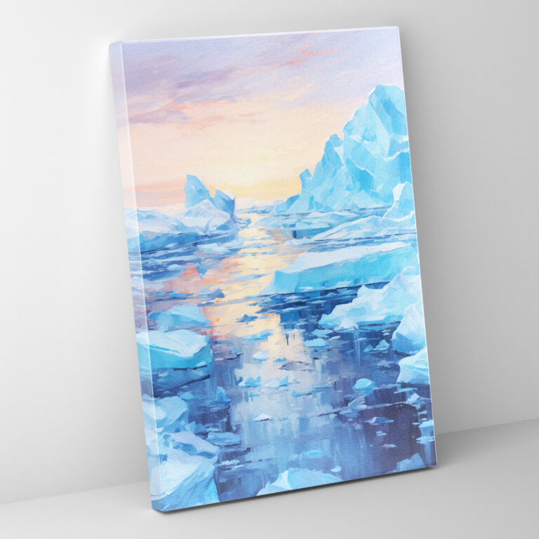 Harmonious Iceberg Canvas Decoration - Iceberg, Impressionist Seascape, Home Decoration, Wall Art
